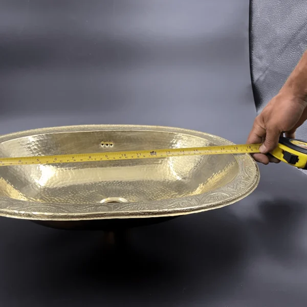 Brass Vessel Sink, Vintage Style Moroccan handmade Wash Basin & hammered brass sink - Image 4