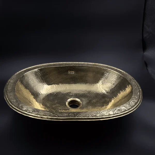 Brass Vessel Sink, Vintage Style Moroccan handmade Wash Basin & hammered brass sink