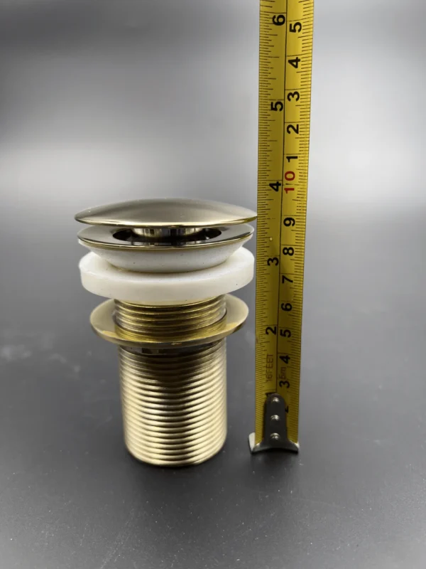 Brass pop-up Sink drain without overflow  & stoppers bathroom faucet vessel vanity Sink Drainer, unlacquered brass. - Image 2