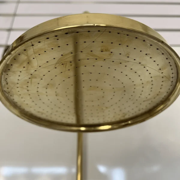 Unlacquered Solid brass Rain Shower System, Round Handcrafted Vintage Shower, Works Outdoor. - Image 4