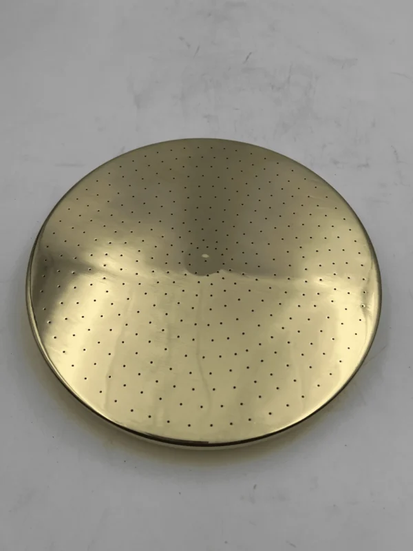 Unlacquered solid brass rain shower head, handcrafted round vintage shower head, outdoors & indoors.