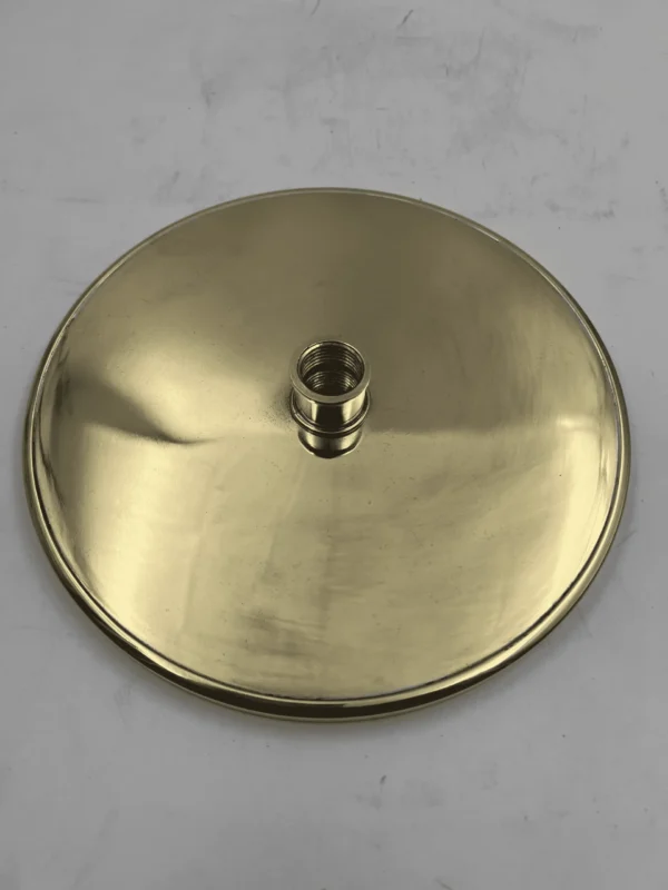 Unlacquered solid brass rain shower head, handcrafted round vintage shower head, outdoors & indoors. - Image 2