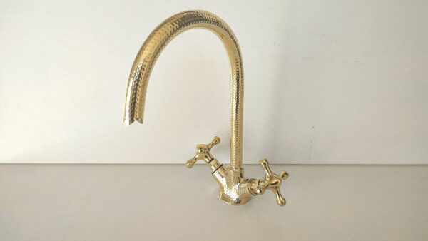 Gooseneck Bathroom Brass Faucet