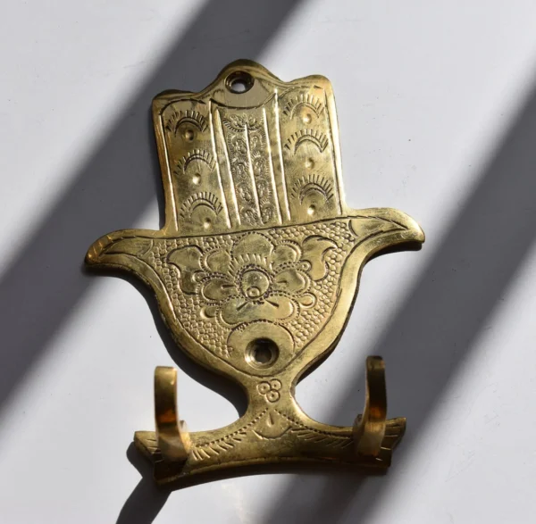 Hamsa Hook,Moroccan Style Solid Brass Hook - Image 3