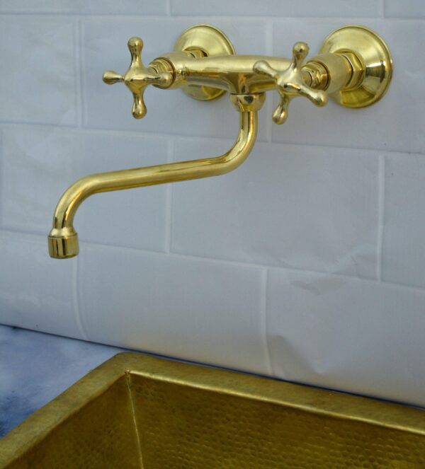 Solid Brass Wall Mount Bath Faucet, - Image 2