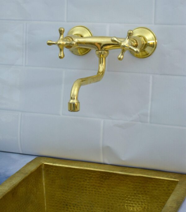 Solid Brass Wall Mount Bath Faucet, - Image 8