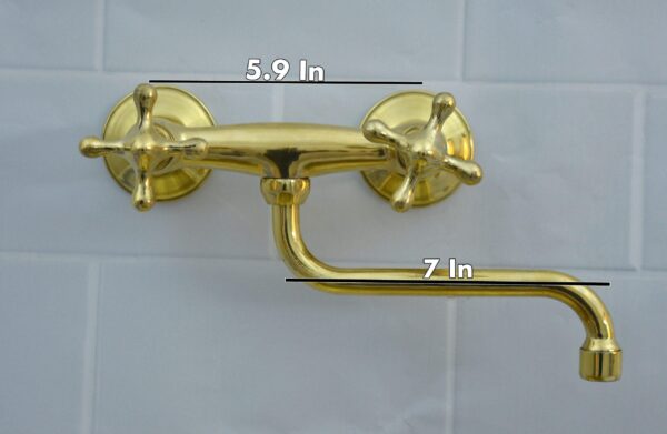 Solid Brass Wall Mount Bath Faucet, - Image 7