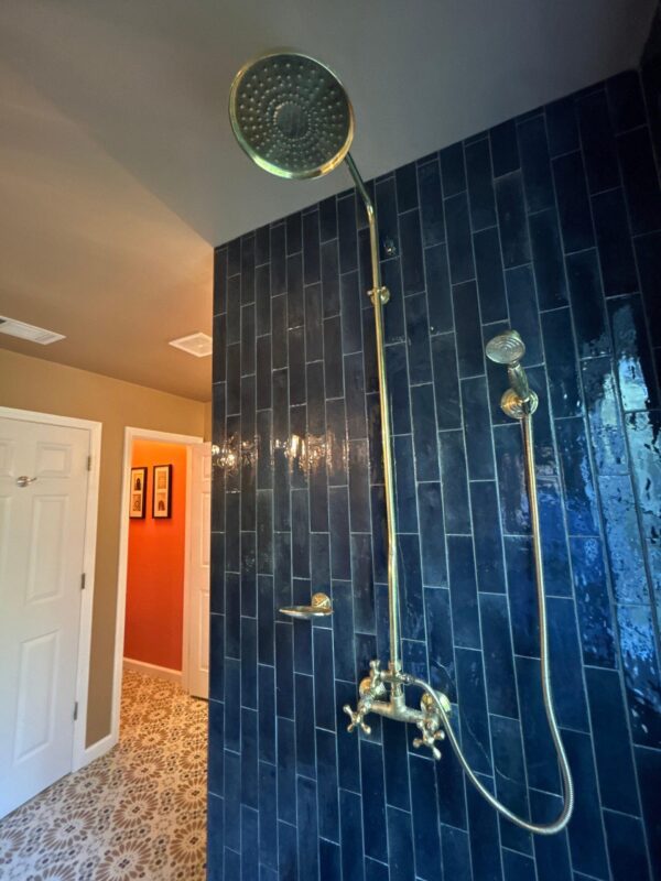 Unlacquered Brass Exposed shower Head with Handheld - Image 3