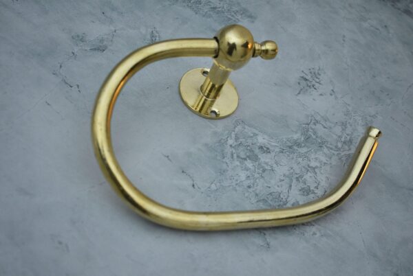 Smooth Unlacquered Brass Wall Mount Toilet Paper Holder, Wall Mounted Toilet Roll Hook, Bathroom Paper Holder