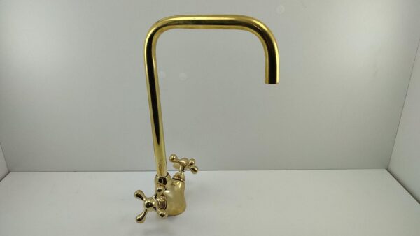 Gooseneck Faucet, Kitchen Brass Faucet - Image 9