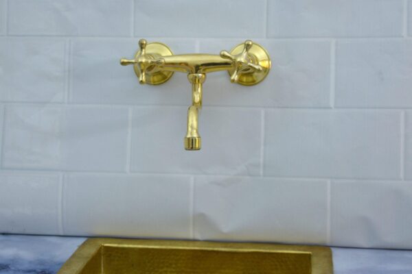 Solid Brass Wall Mount Bath Faucet, - Image 6