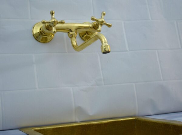 Solid Brass Wall Mount Bath Faucet, - Image 5