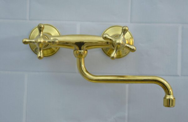 Solid Brass Wall Mount Bath Faucet, - Image 4