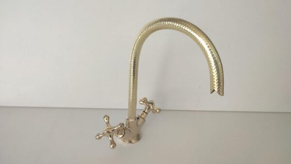 Gooseneck Bathroom Brass Faucet - Image 5