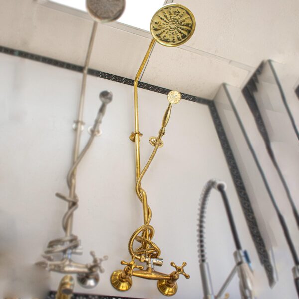 Solid Brass Head Shower Exposed Pipe Faucet, Rain Shower System - Image 5