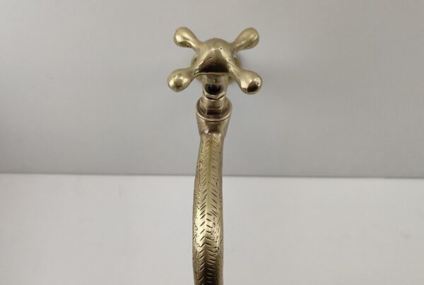 Engraved water faucet Bronze part Antique Vintage Water Faucet Brass Bronze Water Tap Old Golden bath decor Unusual old faucet Brass - Image 3