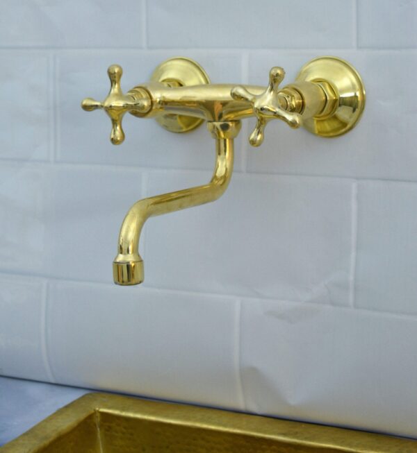 Solid Brass Wall Mount Bath Faucet, - Image 10