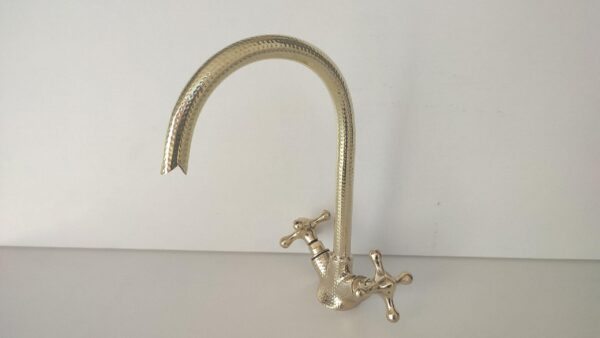 Gooseneck Bathroom Brass Faucet - Image 4