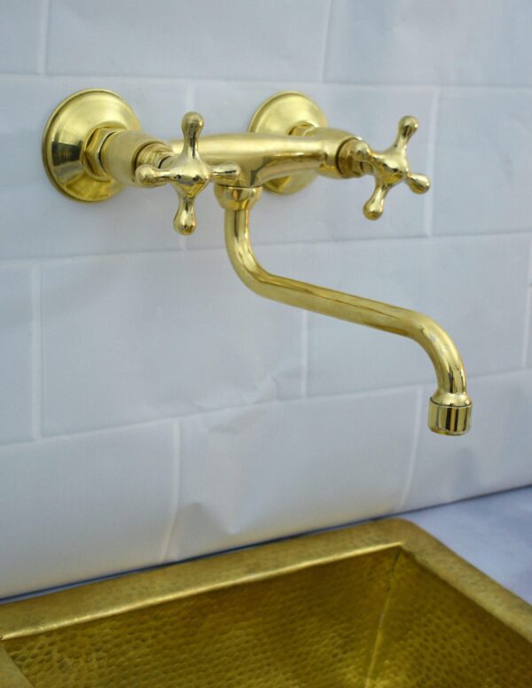 Solid Brass Wall Mount Bath Faucet, - Image 3