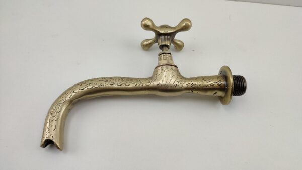 Engraved water faucet Bronze part Antique Vintage Water Faucet Brass Bronze Water Tap Old Golden bath decor Unusual old faucet Brass - Image 4