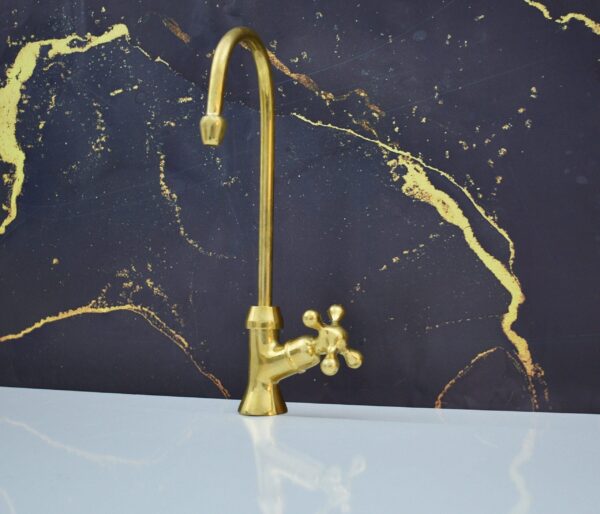 Unlacquered Brass Kitchen Faucet, Gooseneck Faucet Kitchen,