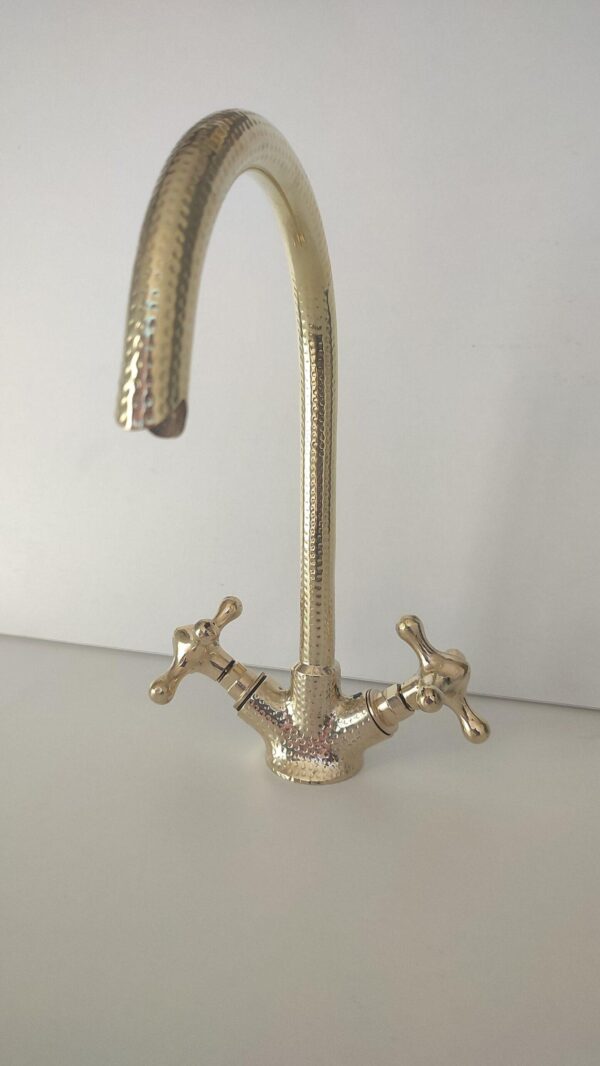 Gooseneck Bathroom Brass Faucet - Image 2