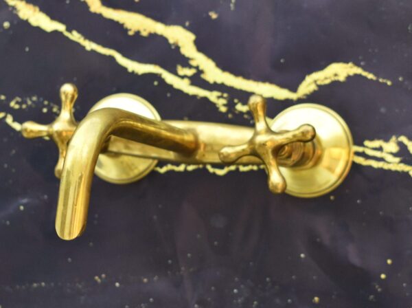 Unlacquered Brass Wall-Mounted Faucet - Image 4