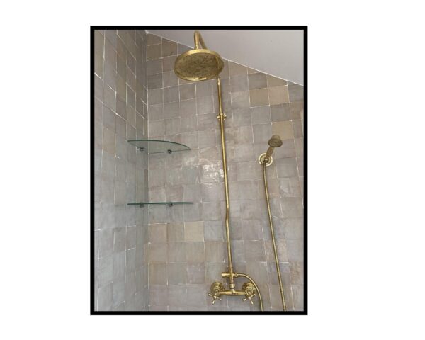 Solid Brass Head Shower Exposed Pipe Faucet, Rain Shower System - Image 4